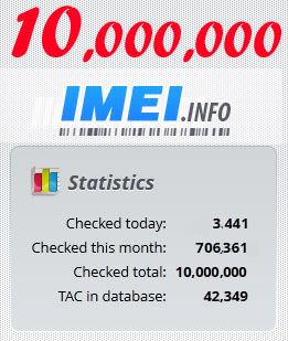 Over 10.000.000 IMEI`s checked - news image on imei.info