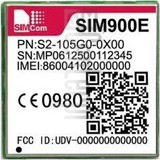 Vérification de l'IMEI SIMCOM SIM900E sur imei.info