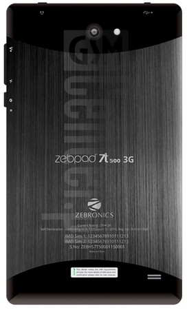 Skontrolujte IMEI ZEBRONICS T500 Zebpad 7 3G na imei.info