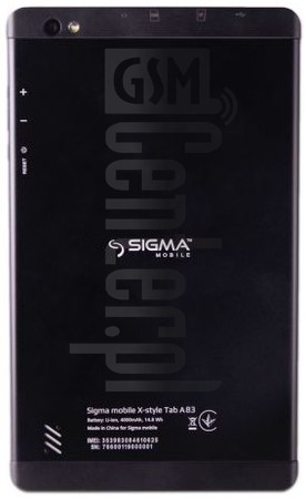 Vérification de l'IMEI SIGMA MOBILE X-style Tab A83 sur imei.info
