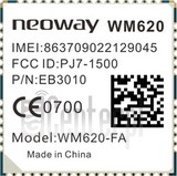 Skontrolujte IMEI NEOWAY WM620 na imei.info