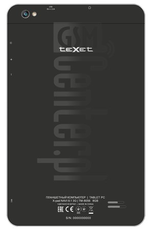 Skontrolujte IMEI TEXET TM-8056 X-pad NAVI 8.1 3G na imei.info