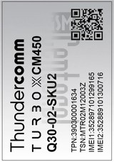 Vérification de l'IMEI THUNDERCOMM Turbox CM450 sur imei.info