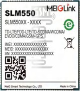 Vérification de l'IMEI MEIGLINK SLM550-C sur imei.info
