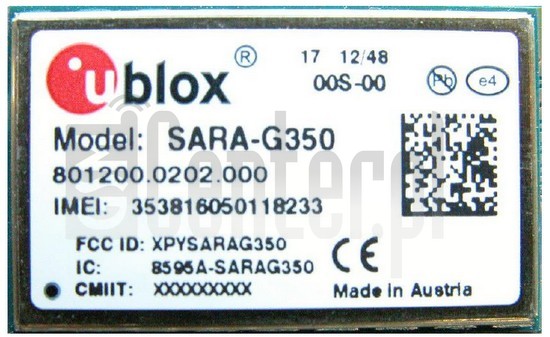 Skontrolujte IMEI U-BLOX SARA-G350 na imei.info