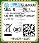 Kontrola IMEI CHINA MOBILE M6315 na imei.info