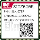 Vérification de l'IMEI SIMCOM SIM7600E sur imei.info