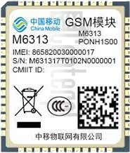 Controllo IMEI CHINA MOBILE M6313 su imei.info