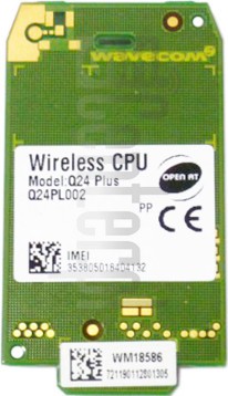 Skontrolujte IMEI WAVECOM Wireless CPU Q24PL002 na imei.info