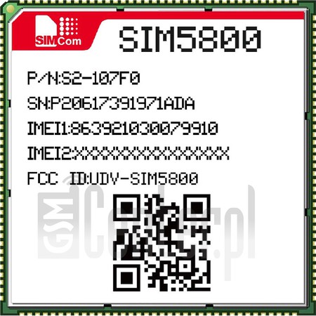 Skontrolujte IMEI SIMCOM SIM5800E na imei.info