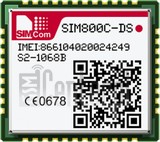 Vérification de l'IMEI SIMCOM SIM800C-DS sur imei.info