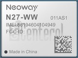 Vérification de l'IMEI NEOWAY N27-WW sur imei.info
