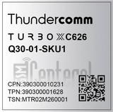 Vérification de l'IMEI THUNDERCOMM Turbox C626 sur imei.info