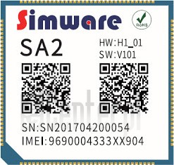 Kontrola IMEI SIMWARE SA2 na imei.info