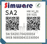 imei.info에 대한 IMEI 확인 SIMWARE SA2
