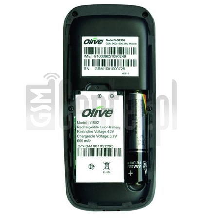 ตรวจสอบ IMEI OLIVE FrvrOn V-G2300 บน imei.info