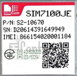 Controllo IMEI SIMCOM SIM7100JE su imei.info