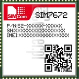 Vérification de l'IMEI SIMCOM SIM7672G sur imei.info