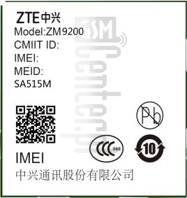 Verificação do IMEI ZTE ZM9200 em imei.info