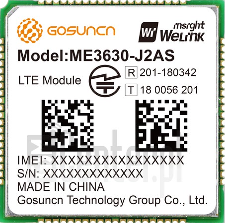 Skontrolujte IMEI GOSUNCN ME3630-J2AS na imei.info