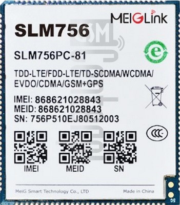 Vérification de l'IMEI MEIGLINK SLM756PE sur imei.info