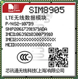 Vérification de l'IMEI SIMCOM SIM8905A sur imei.info