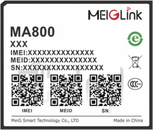 Kontrola IMEI MEIGLINK MA800SA na imei.info