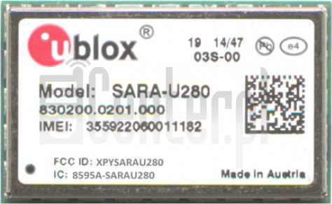 Kontrola IMEI U-BLOX SARA-U280 na imei.info