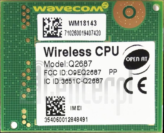 Vérification de l'IMEI WAVECOM Wireless CPU Q2687 sur imei.info