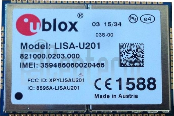 Vérification de l'IMEI U-BLOX Lisa U201 sur imei.info