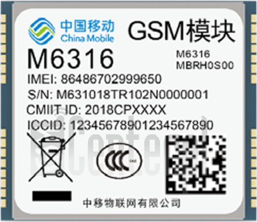 IMEI चेक CHINA MOBILE M6316 imei.info पर