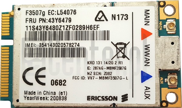 IMEI Check ERICSSON F3507G on imei.info