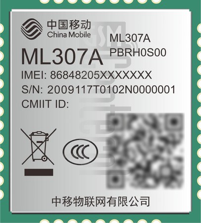 在imei.info上的IMEI Check CHINA MOBILE ML307A