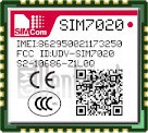 Vérification de l'IMEI SIMCOM SIM7020C sur imei.info