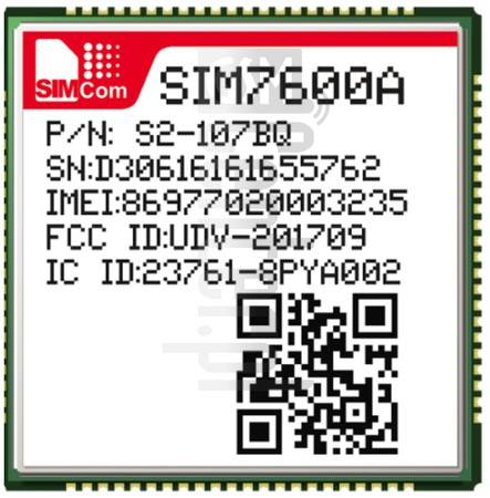 Vérification de l'IMEI SIMCOM SIM7600A sur imei.info