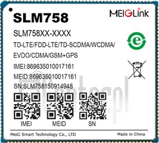 Skontrolujte IMEI MEIGLINK SLM758NC na imei.info