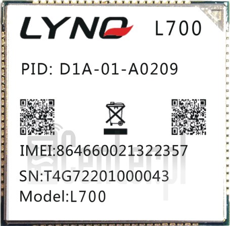 Skontrolujte IMEI LYNQ L700 na imei.info