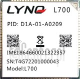 Controllo IMEI LYNQ L700 su imei.info