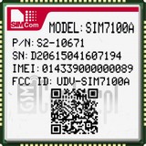 Skontrolujte IMEI SIMCOM SIM7100A na imei.info
