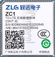 Verificación del IMEI  ZLG ZC1 en imei.info
