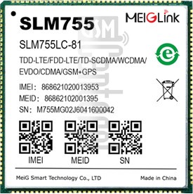 Kontrola IMEI MEIGLINK SLM755L na imei.info