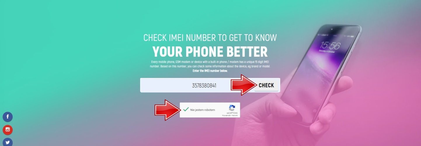 entering IMEI number