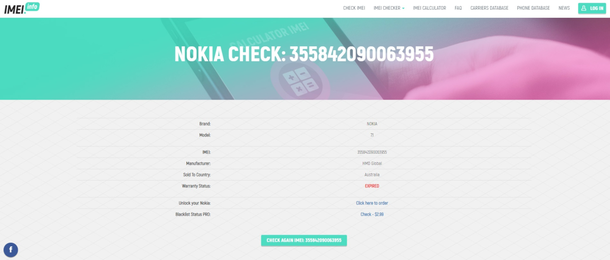 Nokia Checker Results 