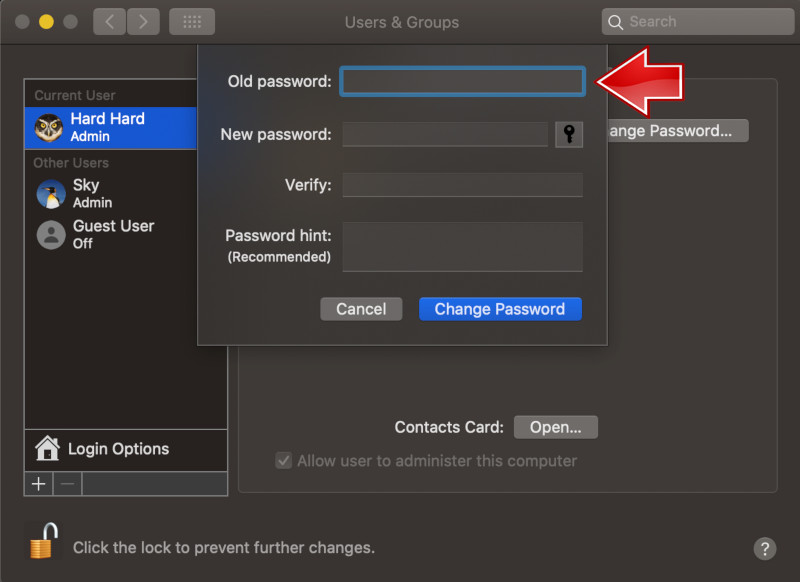 Old password. Old password