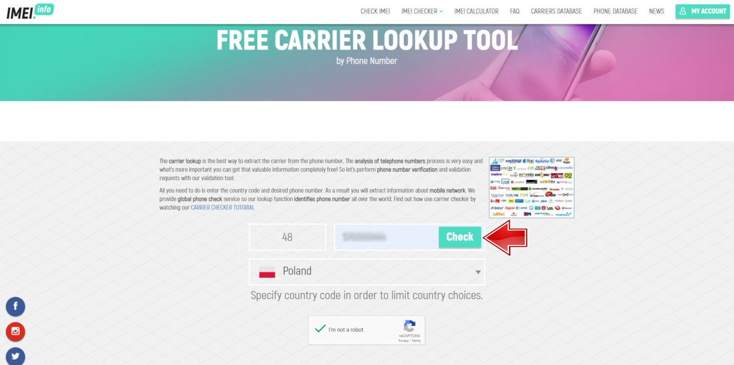carrier lookup